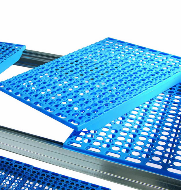 Estante polipropileno perforado azul